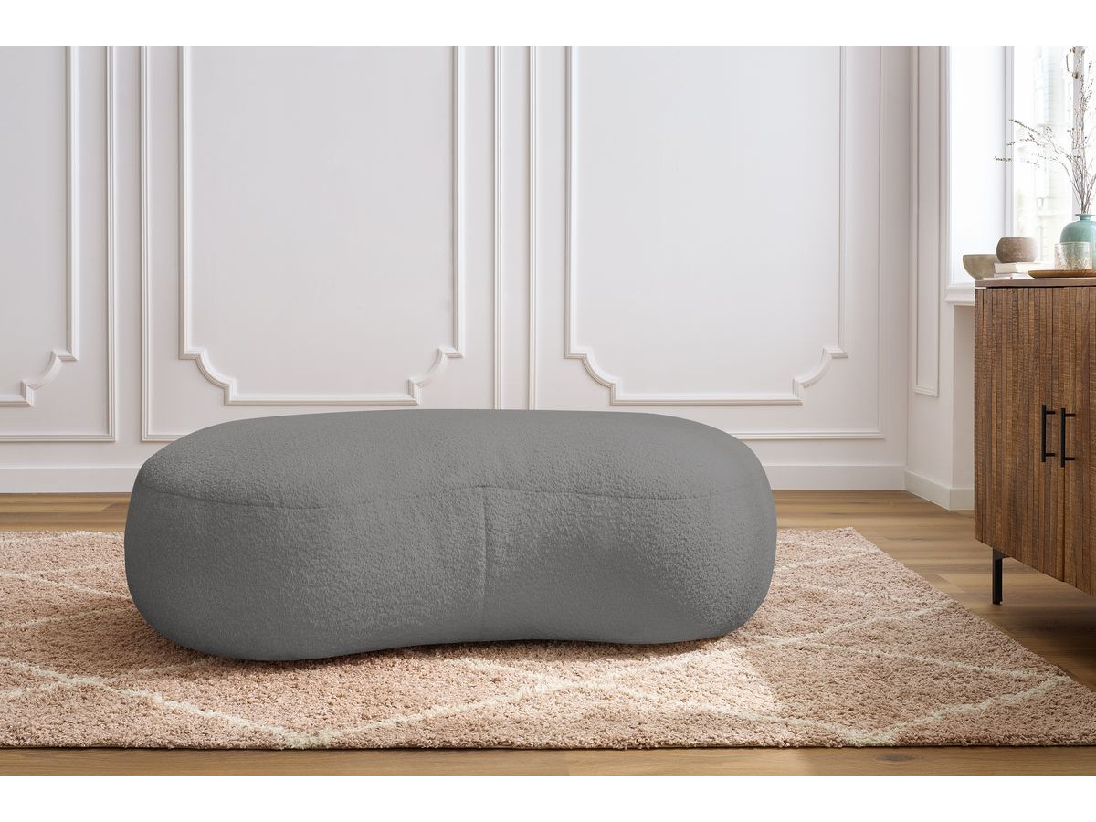 Bobochic Saint-germain Pouf Bouclé-Stoff Hellgrau