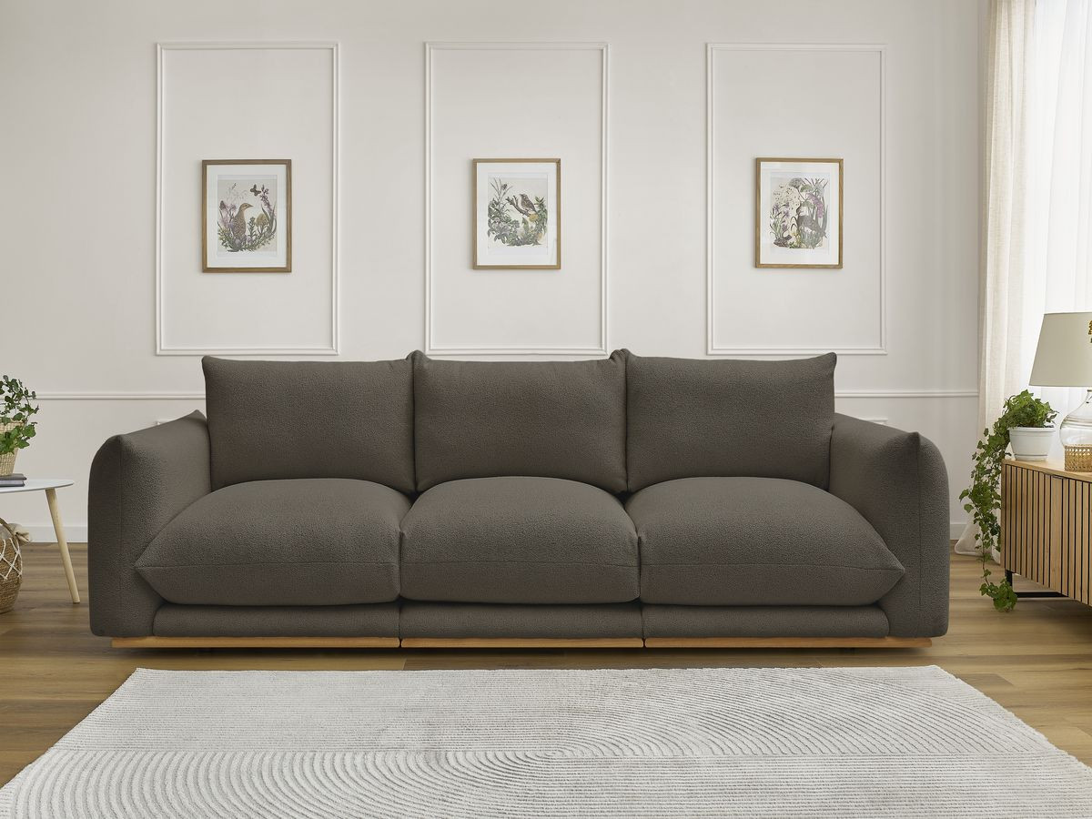 Bobochic Ernest Sofa 3-Sitzer 266 × 106 cm Bouclé-Stoff Braun