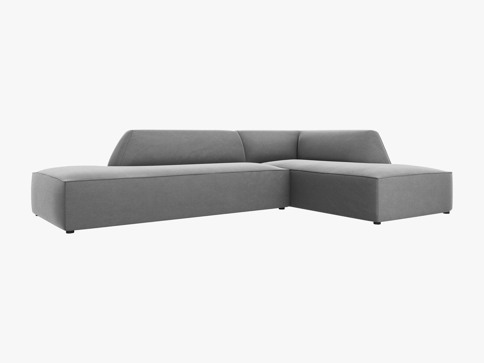 Micadoni Ecksofa Ruby 4-Sitzer Rechts Samt Salvador Grau