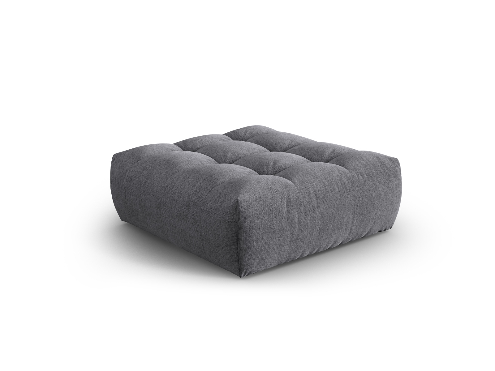 Micadoni Hocker Bloom 1-Sitzer Strukturierter Stoff Grau