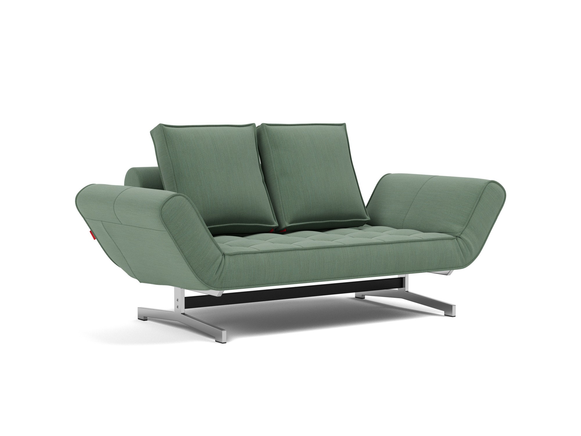 Tagesbett Ghia Flachgewebe Elegance 518-Green Beine Chrom