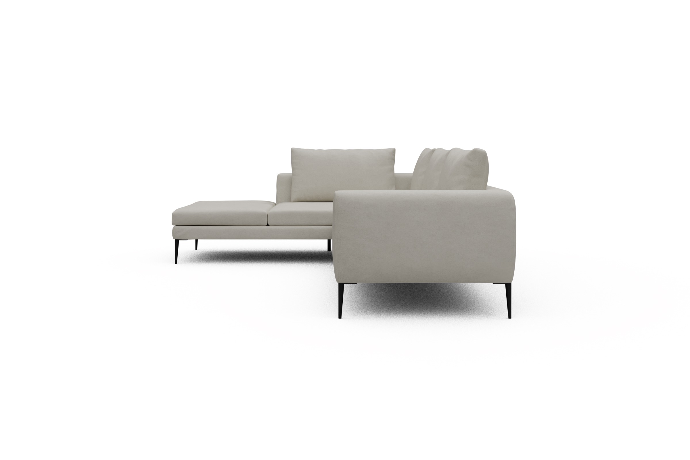 Ecksofa Paul Relax-Ecke rechts mit 3-Sitzer Denari-Clean-Beige