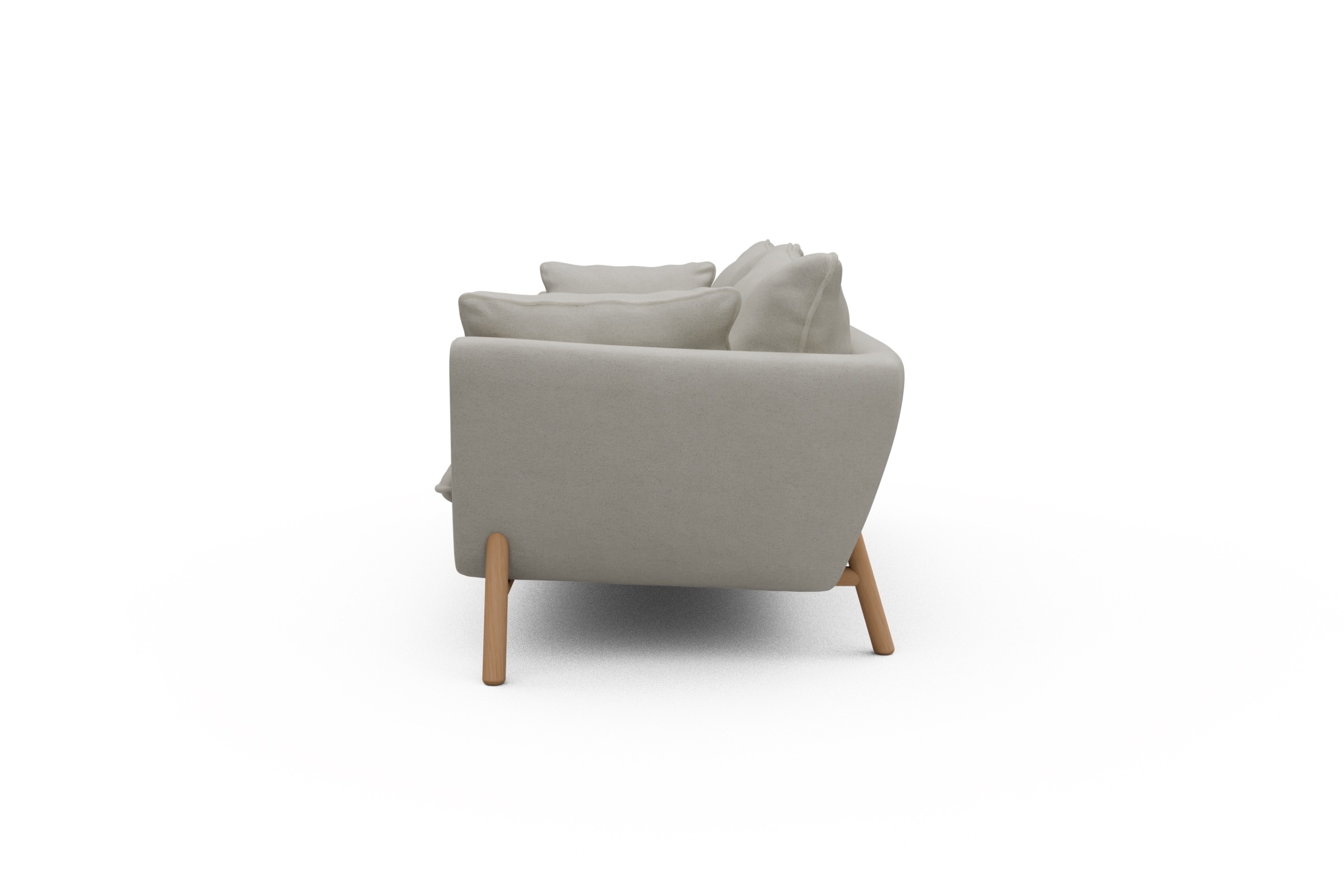Sofa Emil PREMIUM 3-Sitzer Beinfarbe Eiche Natur Denari-Clean-Beige