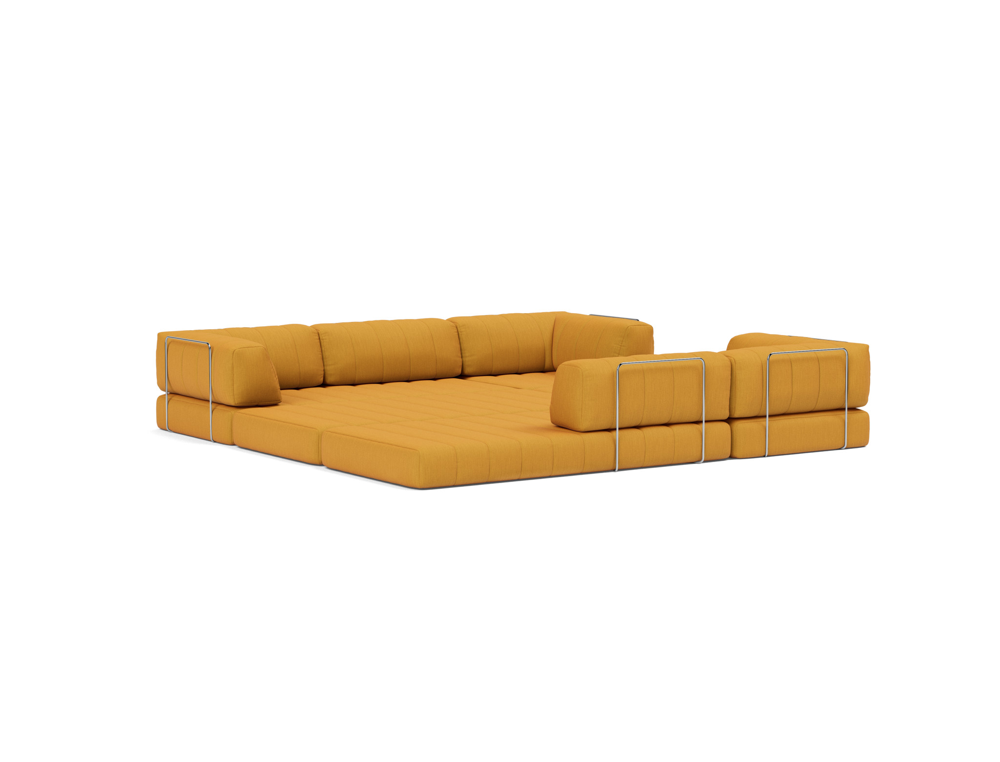Eck-Schlafsofa CozyPad mit Armlehnen Flachgewebe Elegance 507-Burned-Curry