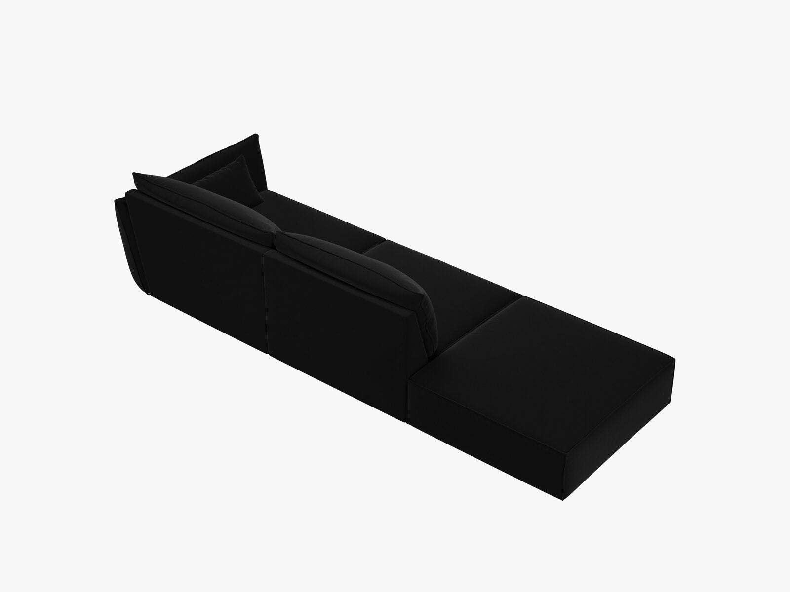 Micadoni Sofa Kaelle 4-Sitzer Links Samt Bluvel Schwarz