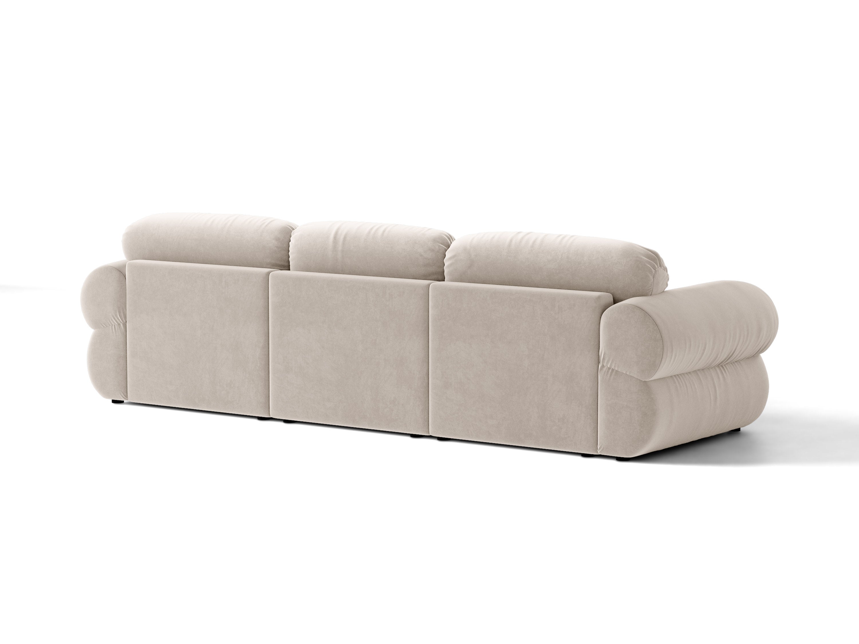 Micadoni Ophelia Ecksofa 6-Sitzer Links Samt Salvador Beige