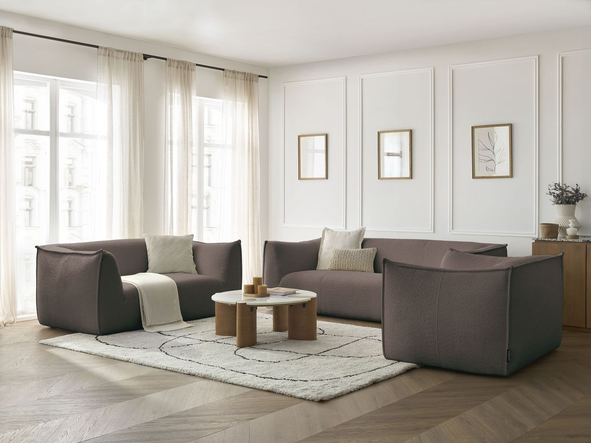 Bobochic Giorgia Sofa 5-Sitzer 534 × 100 cm Bouclé-Stoff Braun