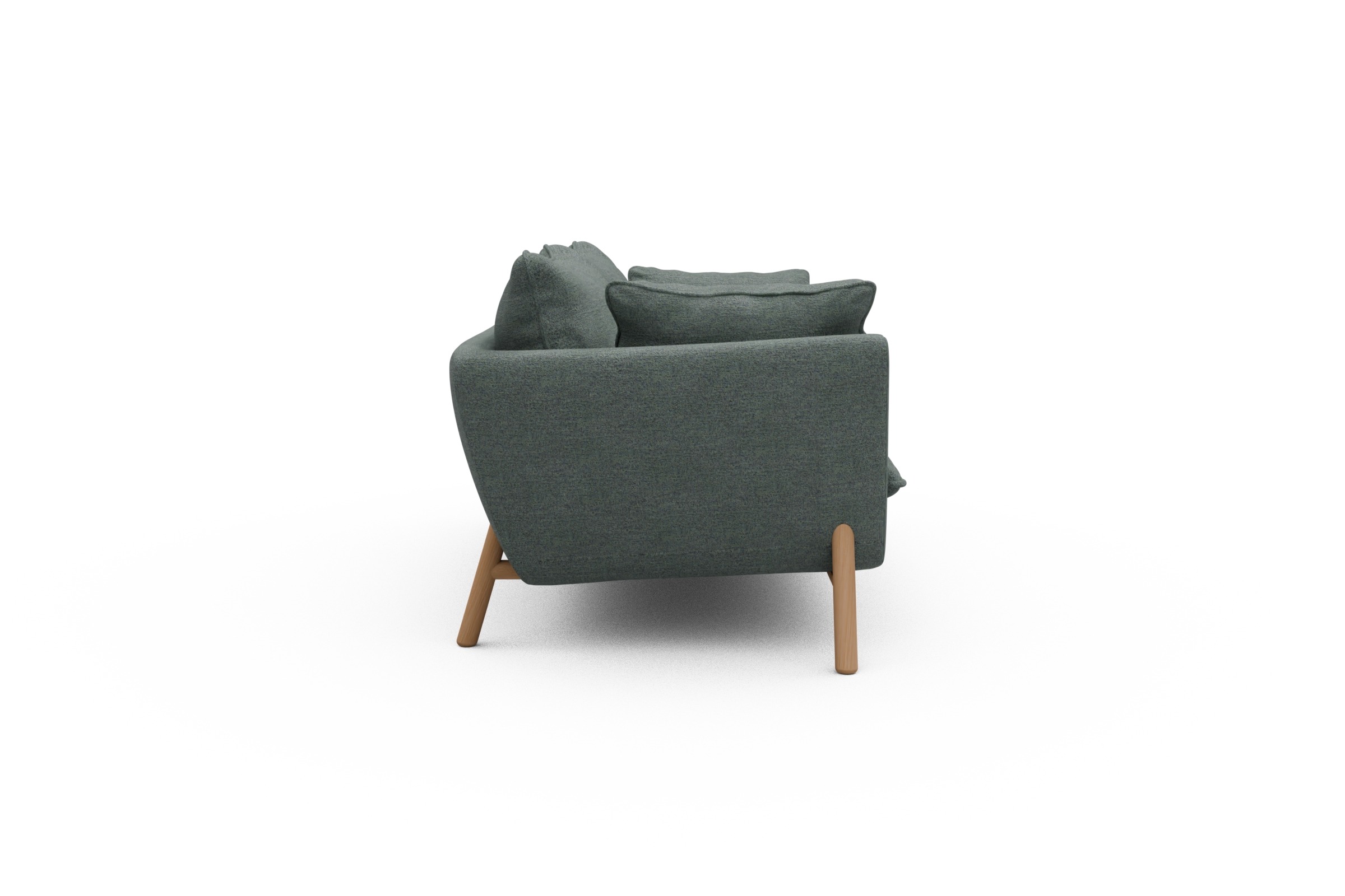 Sofa Emil PREMIUM 2-Sitzer Beinfarbe Eiche Natur Carreno-Ice-Blue