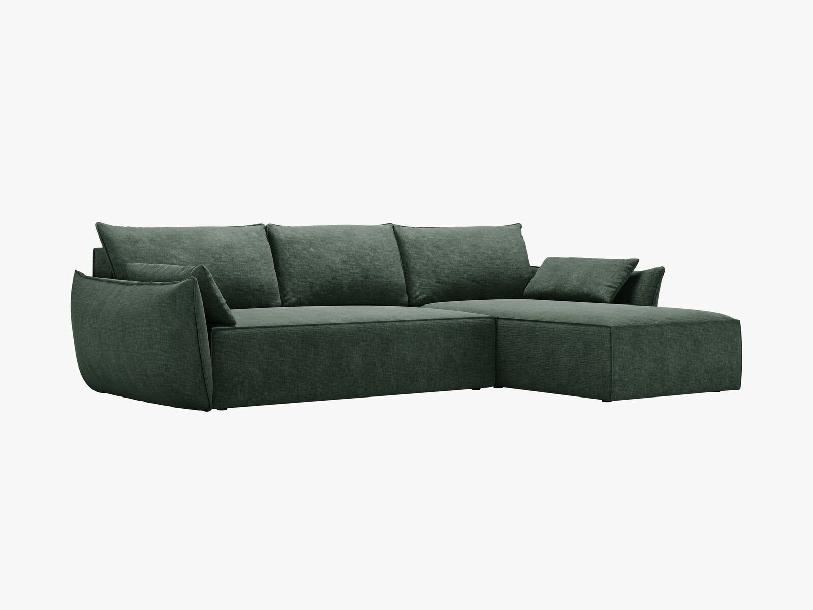 Micadoni Kaelle Ecksofa mit Bettfunktion und Stauraum Links Chenille Over The Horizon Flaschengrün