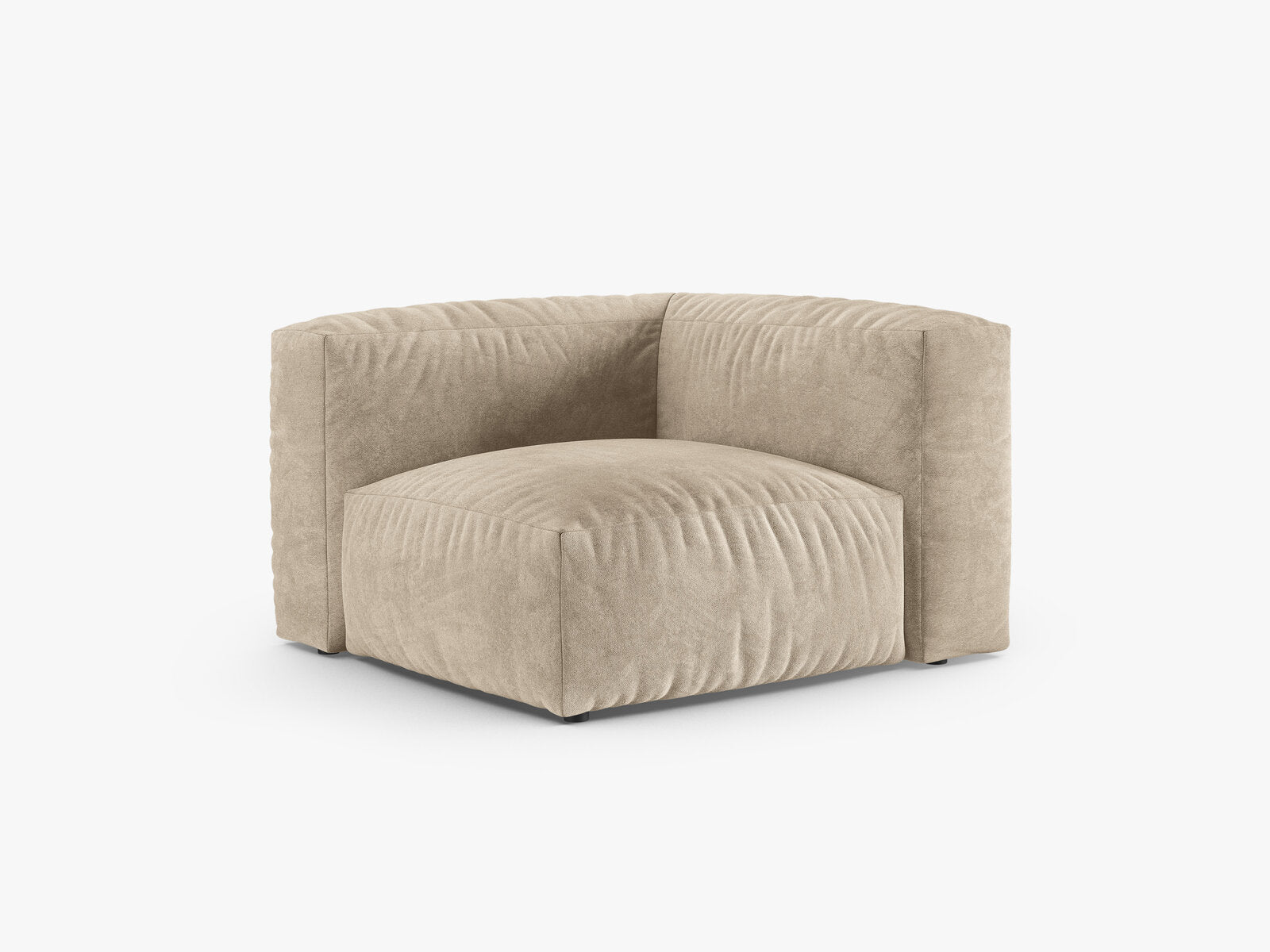 Micadoni symmetrisches Eckmodul Martina 1-Sitzer 90cm Sitztiefe Samt Vogue Helles Beige