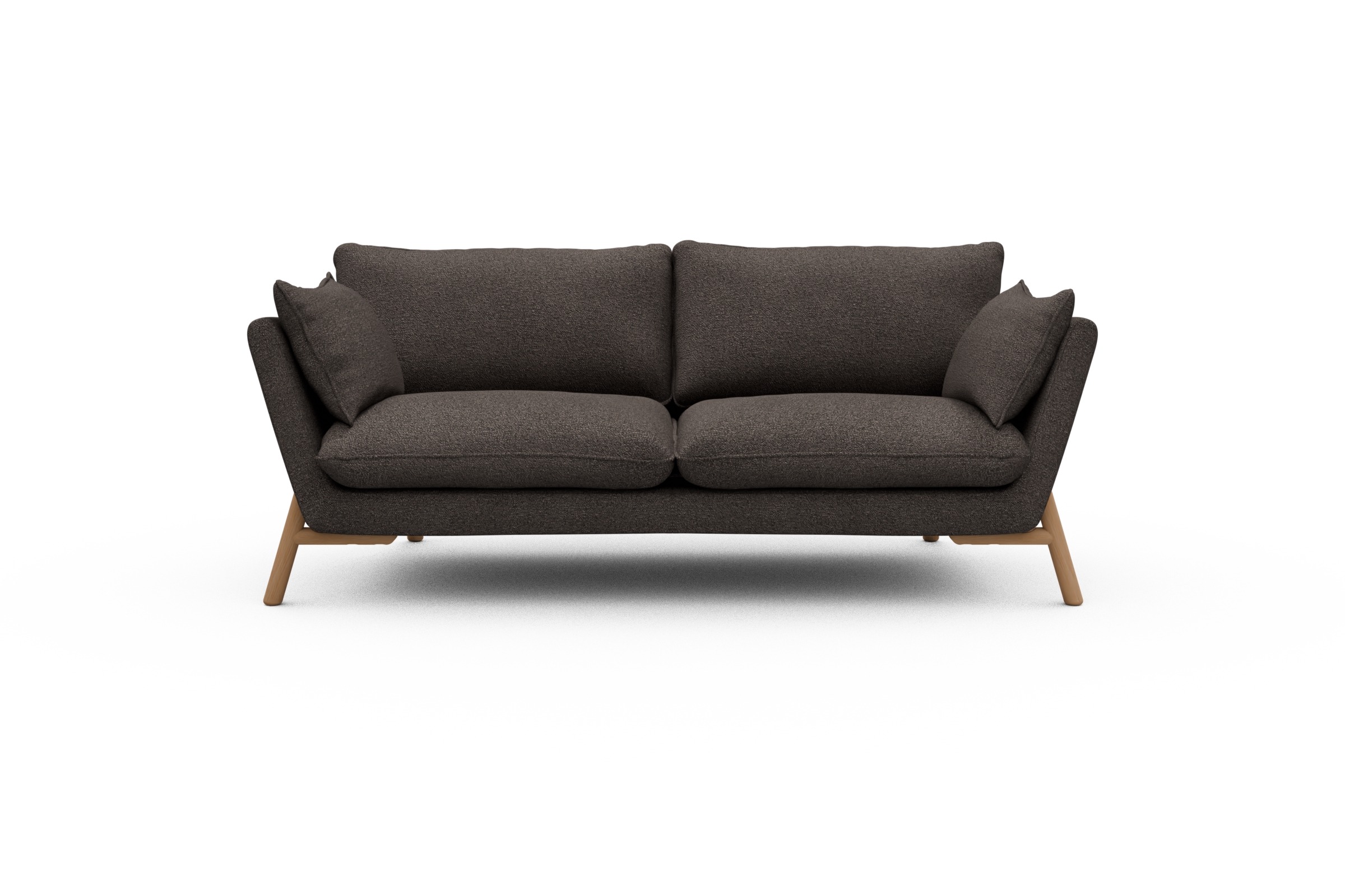 Skandi Home Sofa Emil 2-Sitzer Beinfarbe Eiche Natur Boucle-Taupe moebelfaktor