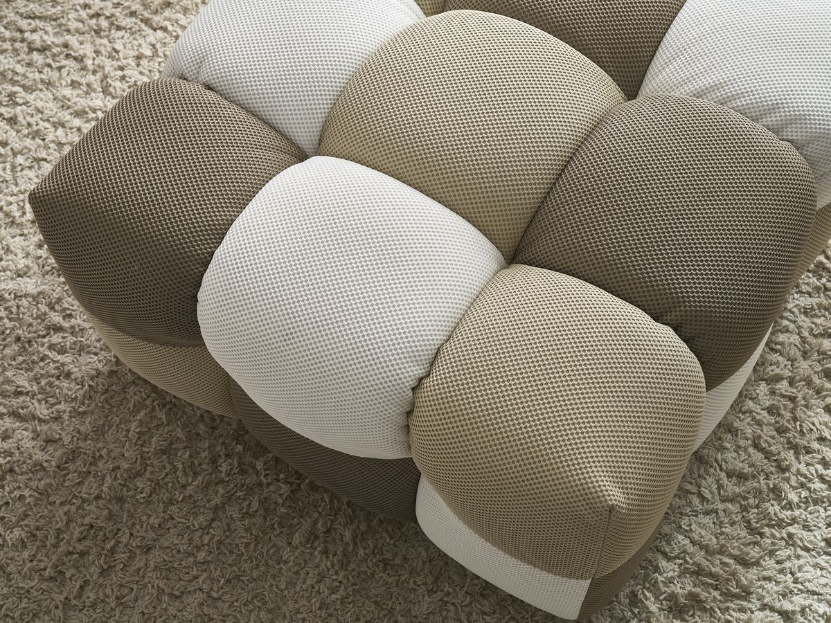 Bobochic Cloud Pouf Mesh-Stoff Mehrfarbig