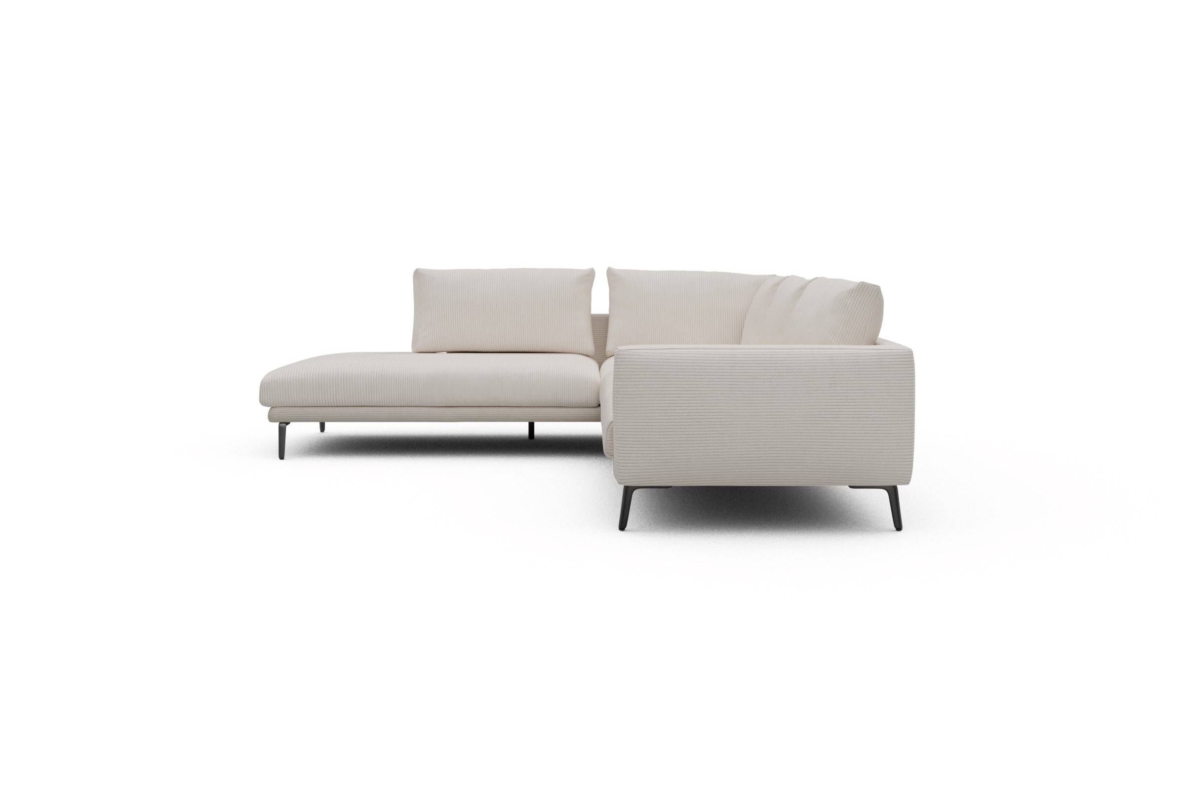 Ecksofa Karl Relax-Ecke links mit 2,5-Sitzer Corduroy-Ivory