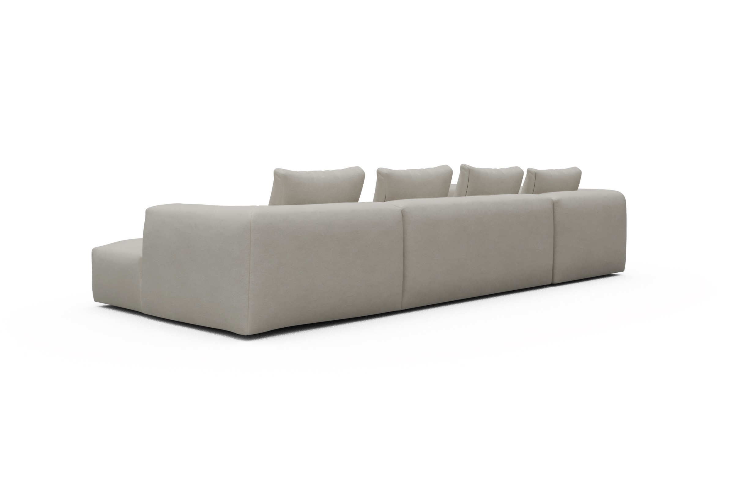 Wohnlandschaft Fred Chaiselongue rechts mit 2-Sitzer und lange Armlehne links Denari-Clean-Beige