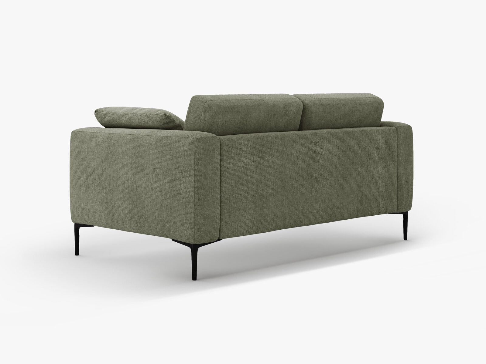 Micadoni Sofa Bemy 2-Sitzer Strukturierter Stoff Dunkel-Olivgrün