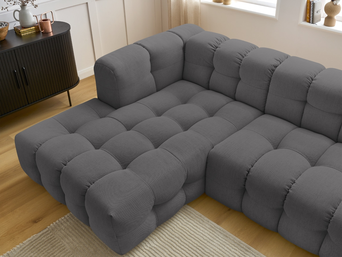 Bobochic Cloud Ecksofa 288 × 184 cm Stoff Dunkelgrau Ecke links