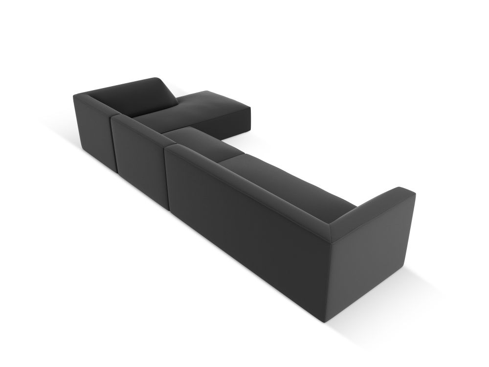 Cosmopolitan Design Ecksofa Siena 5-Sitzer Kunstleder Pacifico Schwarz Rechts