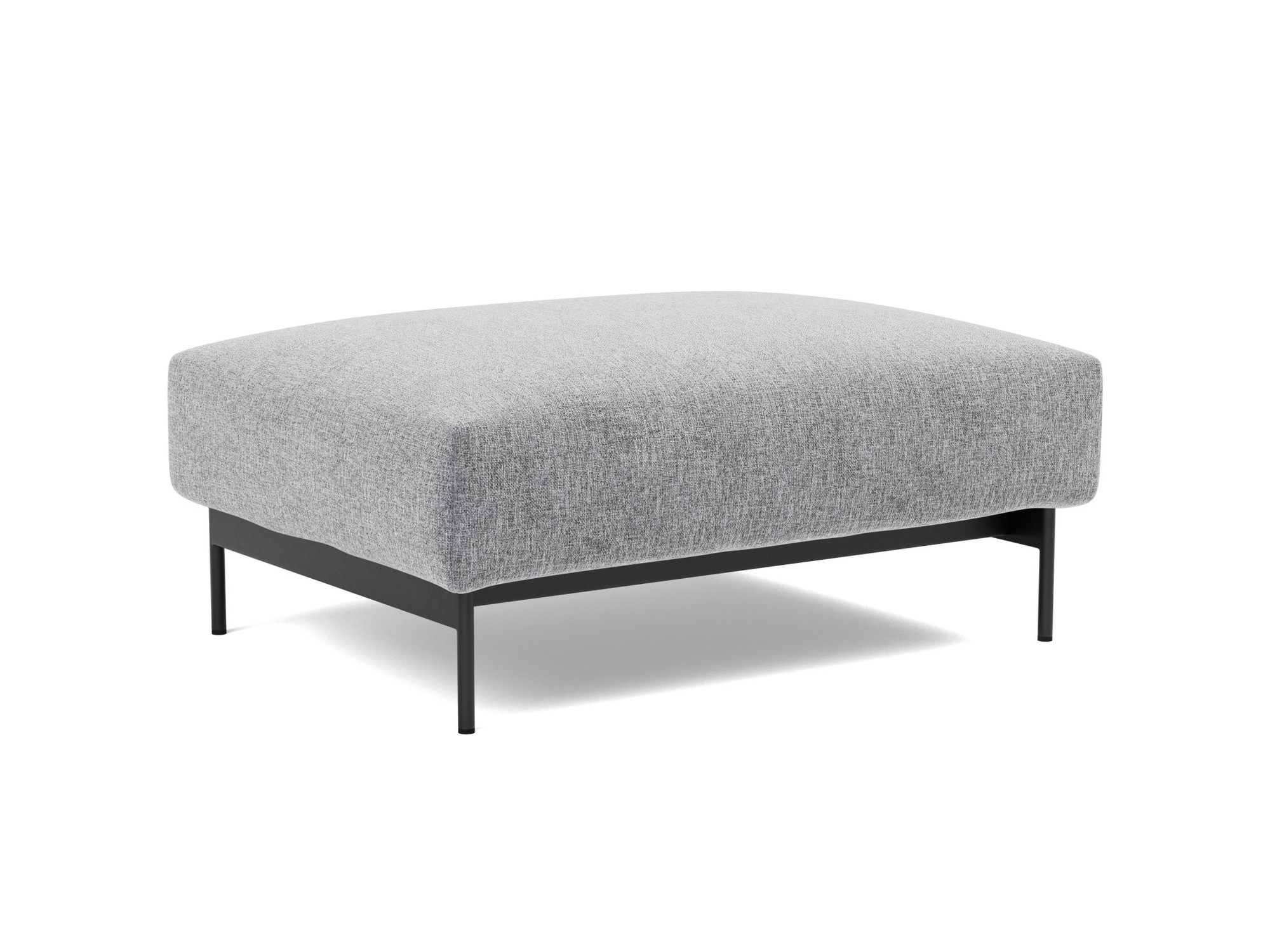 Hocker Malloy Strukturierter Stoff Twist 565-Granite Beine Schwarzes Metall