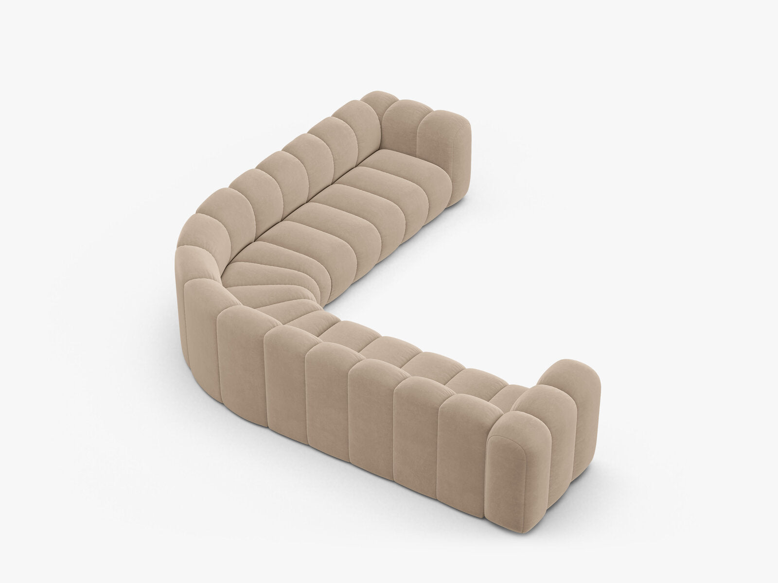 Micadoni symmetrisches Ecksofa Lupine 5-Sitzer  Samt Venus Beige
