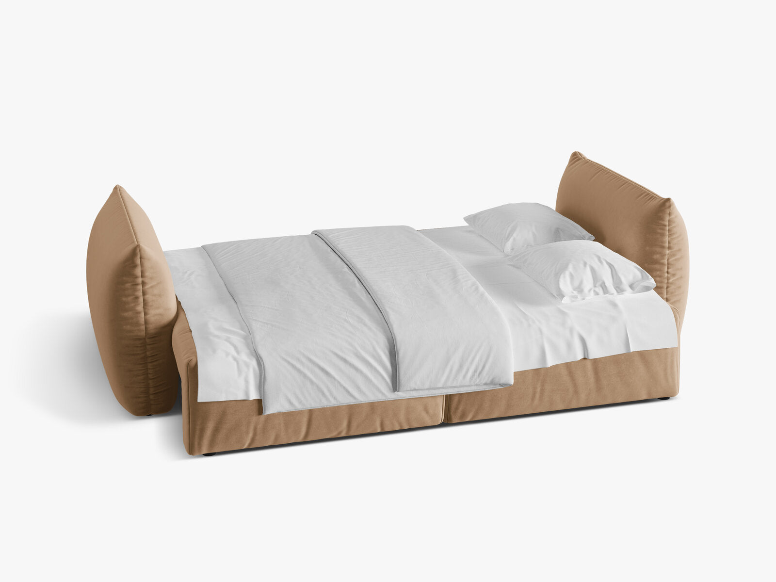 Micadoni Bloom Samtiges Sofa Mit Bettfunktion Und Stauraum Samt Casino Mandelbeige