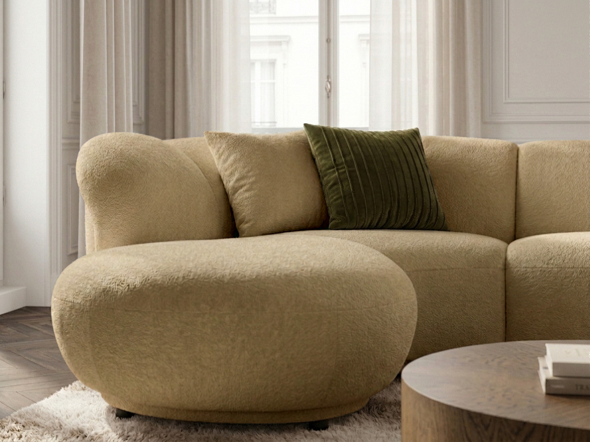 Bobochic Nora Ecksofa Chenille Hellbraun Ecke links