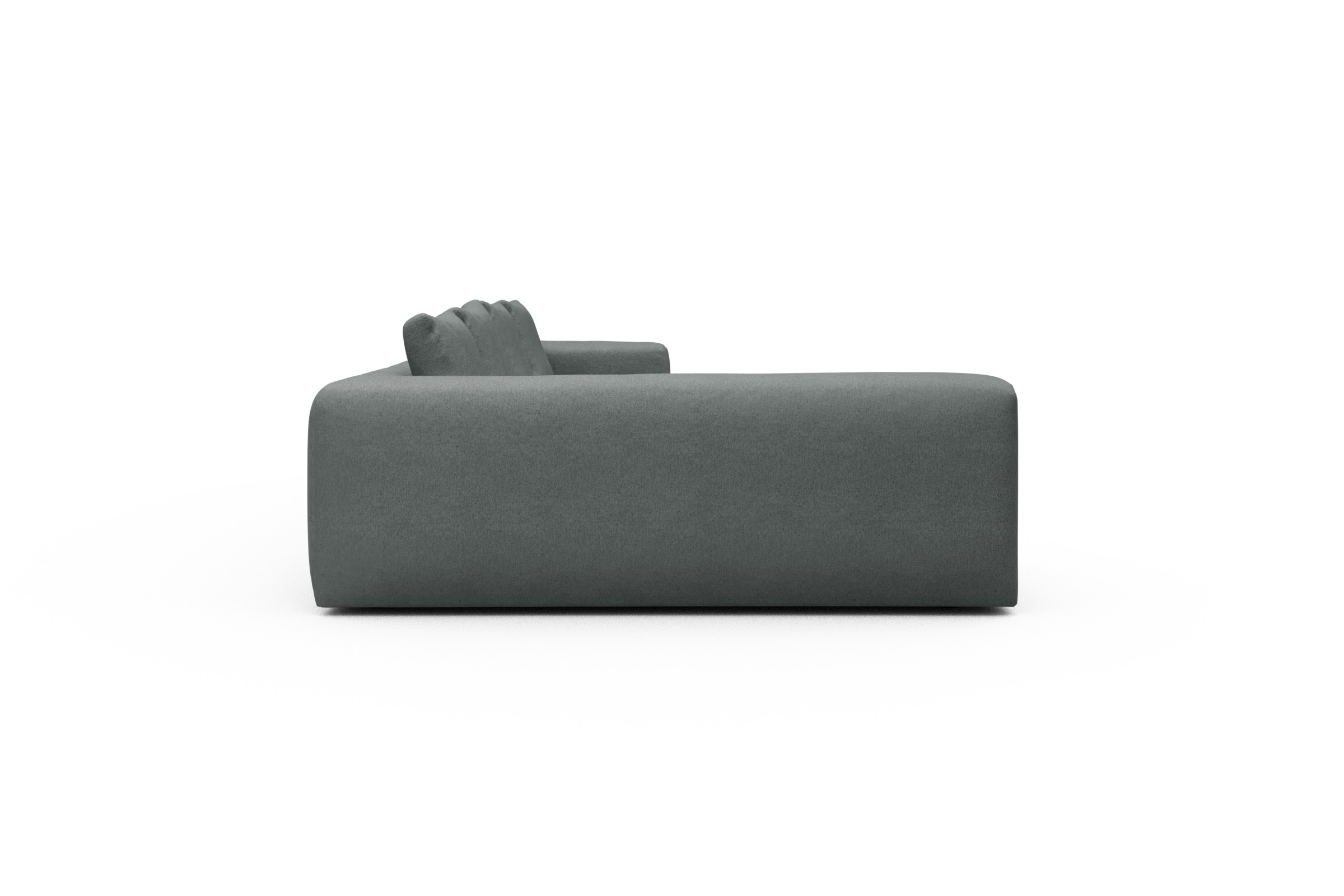 Wohnlandschaft Fred Chaiselongue rechts mit 2-Sitzer und lange Armlehne links Denari-Soft-Grey