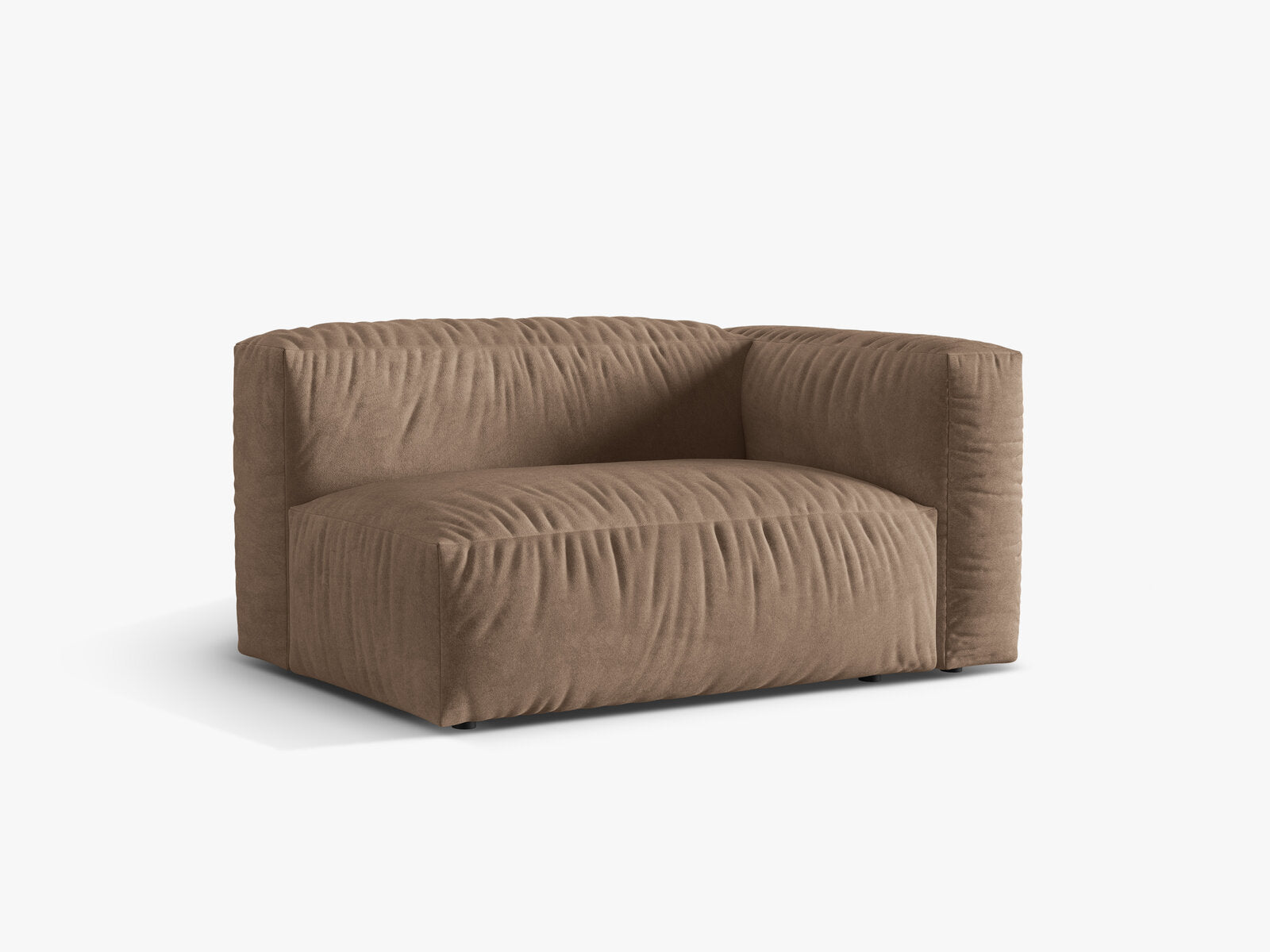 Micadoni Eckmodul Martina 1-Sitzer Groß Rechts Samt Vogue Dunkelbeige