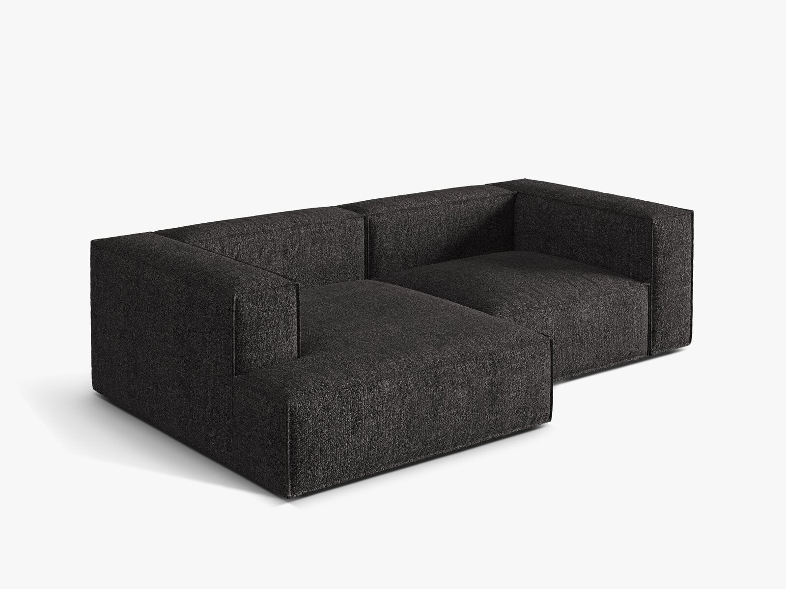 Micadoni Ecksofa Nuria 3-Sitzer Links Boucle Anthrazit