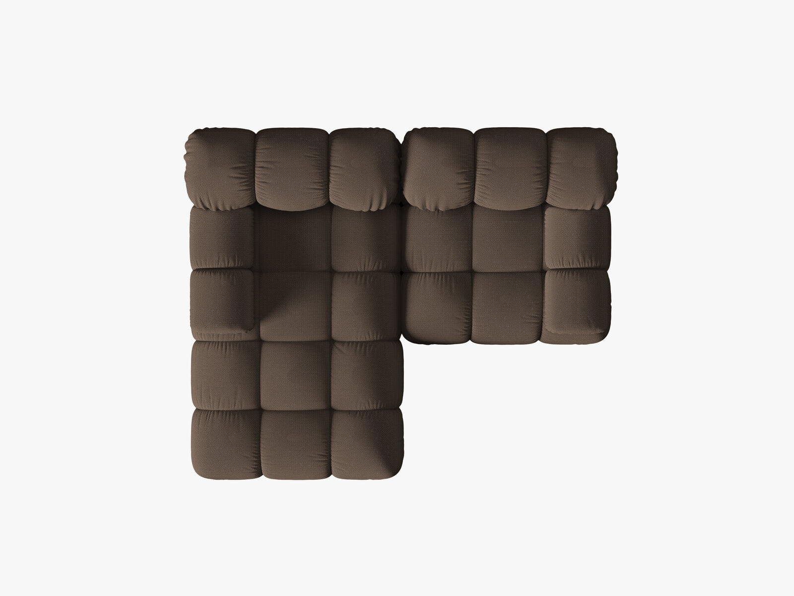 Micadoni Modulares Ecksofa Bellis 3-Sitzer Links 3D-Stoff Sonic Braun
