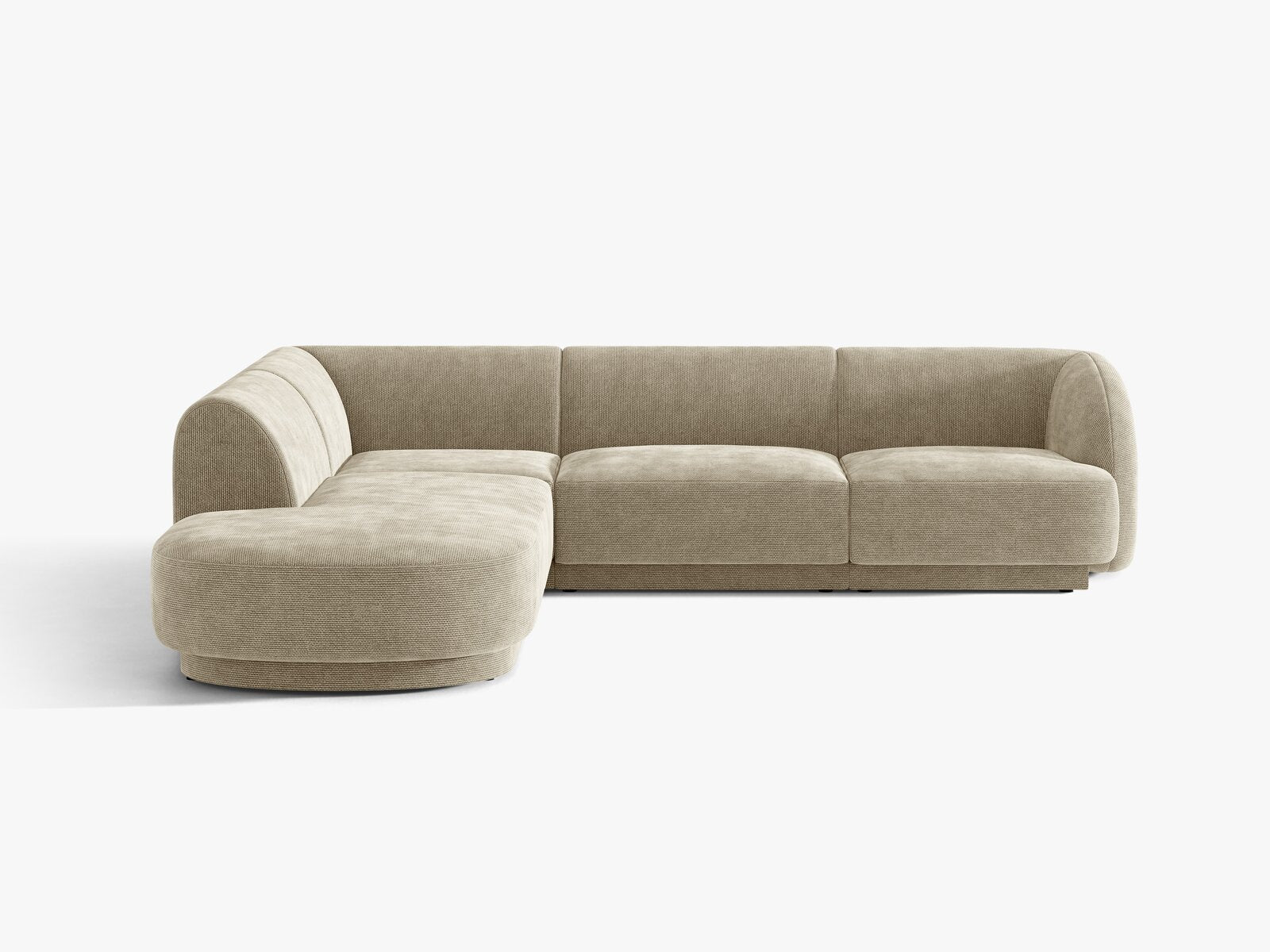 Micadoni Ecksofa Miley 6-Sitzer Chenille Eden Dunkelbeige Links