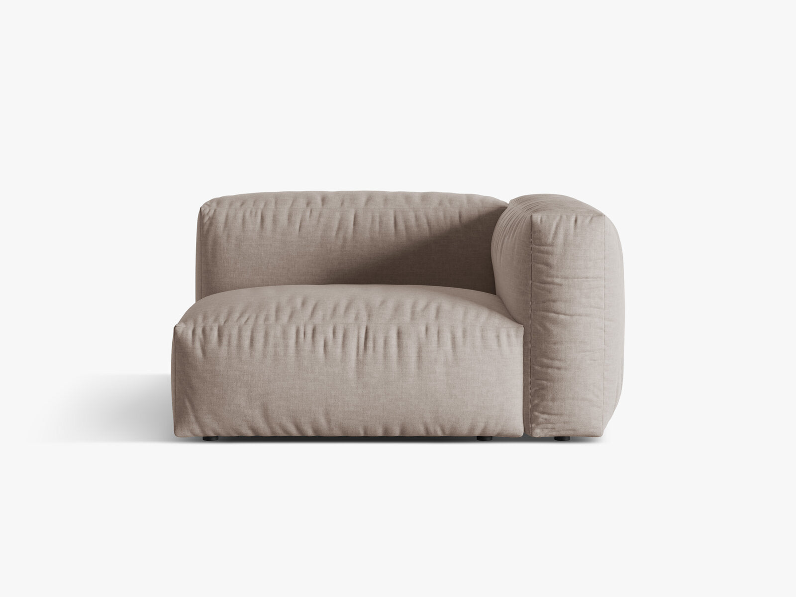 Micadoni Eckmodul Martina 1-Sitzer Rechts Strukturierter Stoff Boston Dunkelbeige