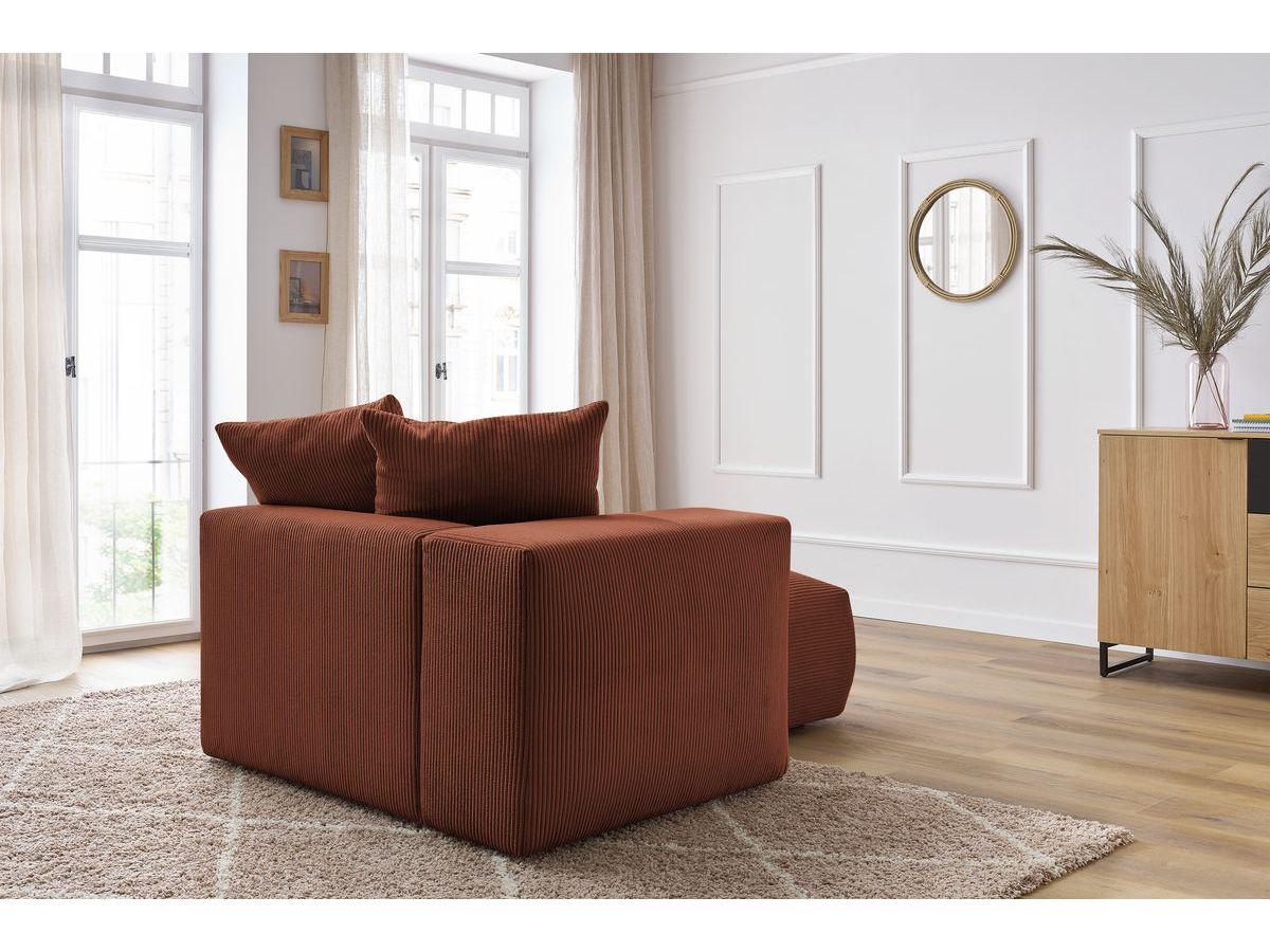 Bobochic Voltaire Méridienne-Modul Cordsamt Orange Ecke links