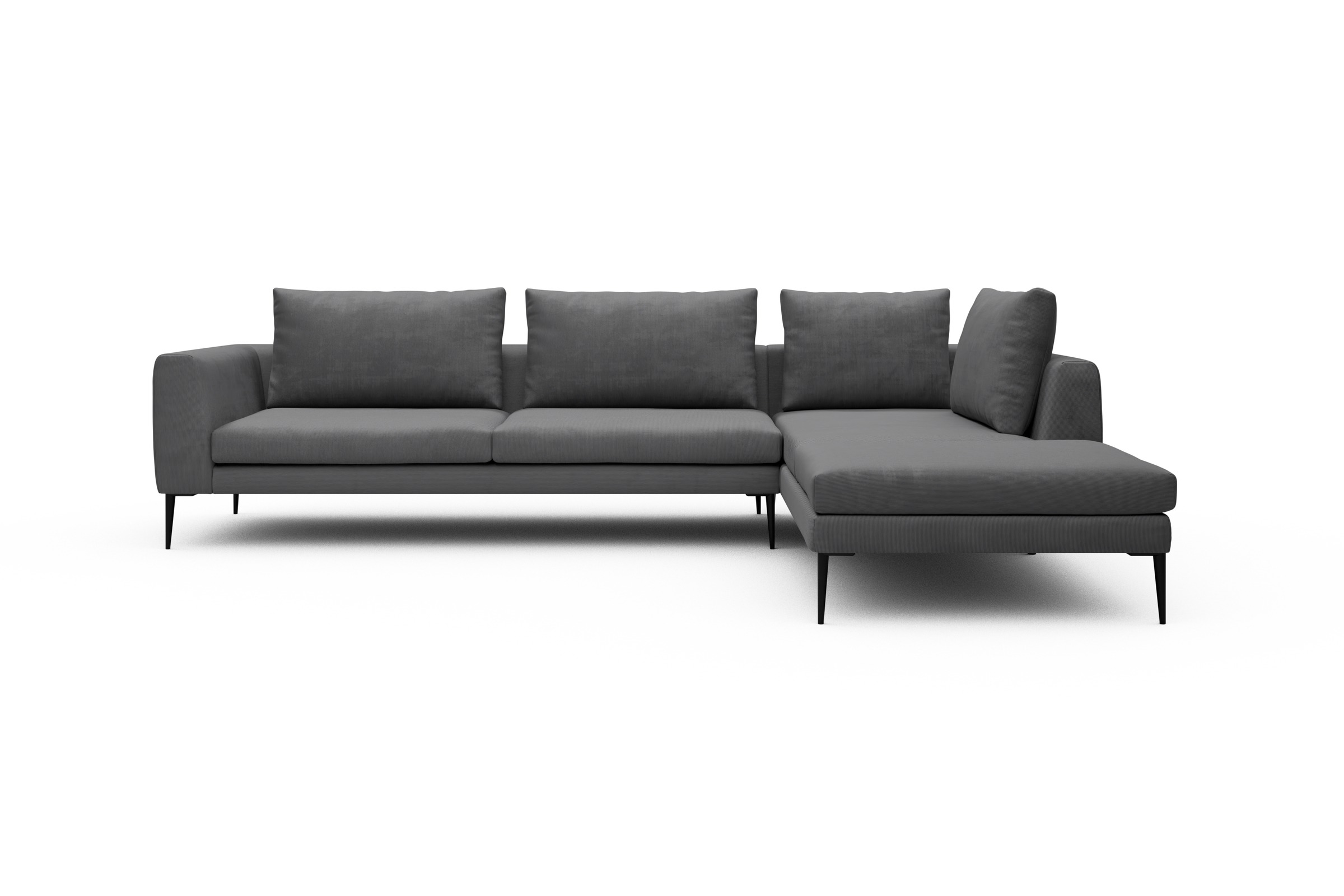 Skandi Home Ecksofa Paul Relax-Ecke links mit 3-Sitzer Cordufine-Grey moebelfaktor