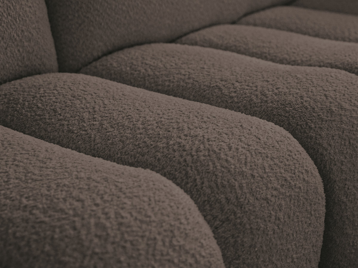 Bobochic Azra Ecksofa 325 × 112 cm Bouclé-Stoff Braun Ecke rechts