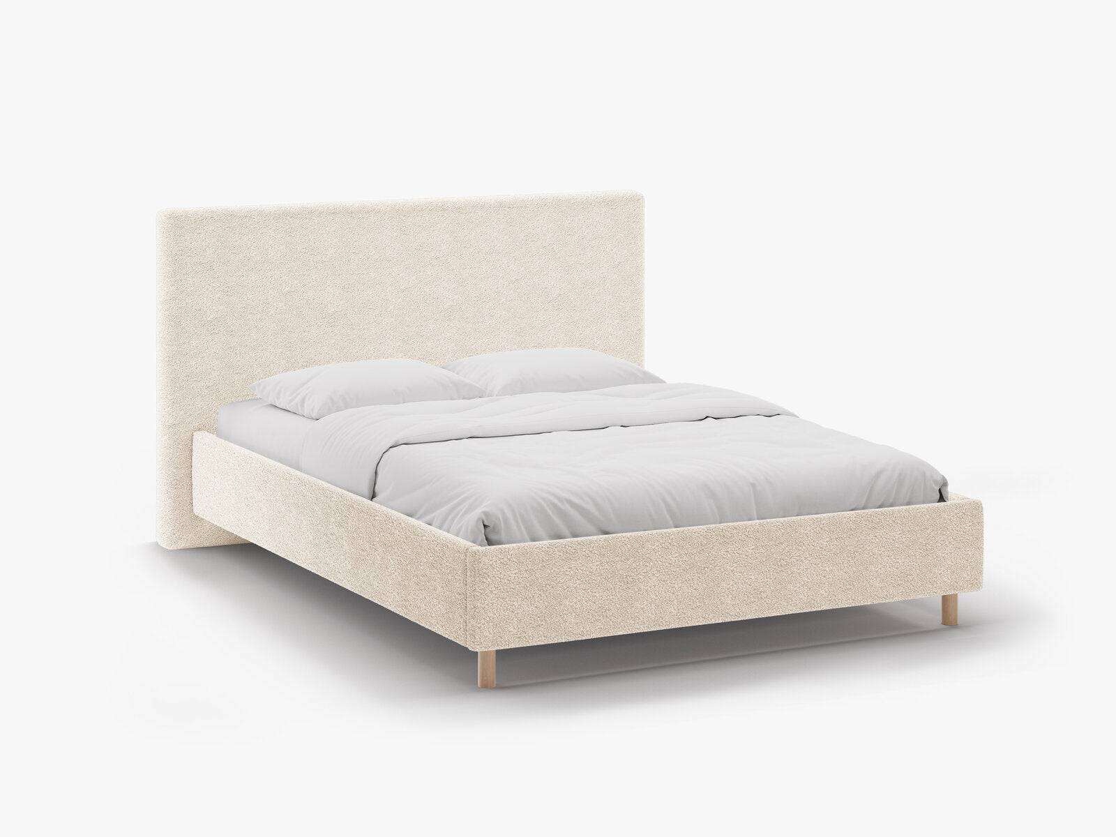 Micadoni Stauraumbett mit Kopfteil Eloise Boucle Rolf Helles Beige 160x200