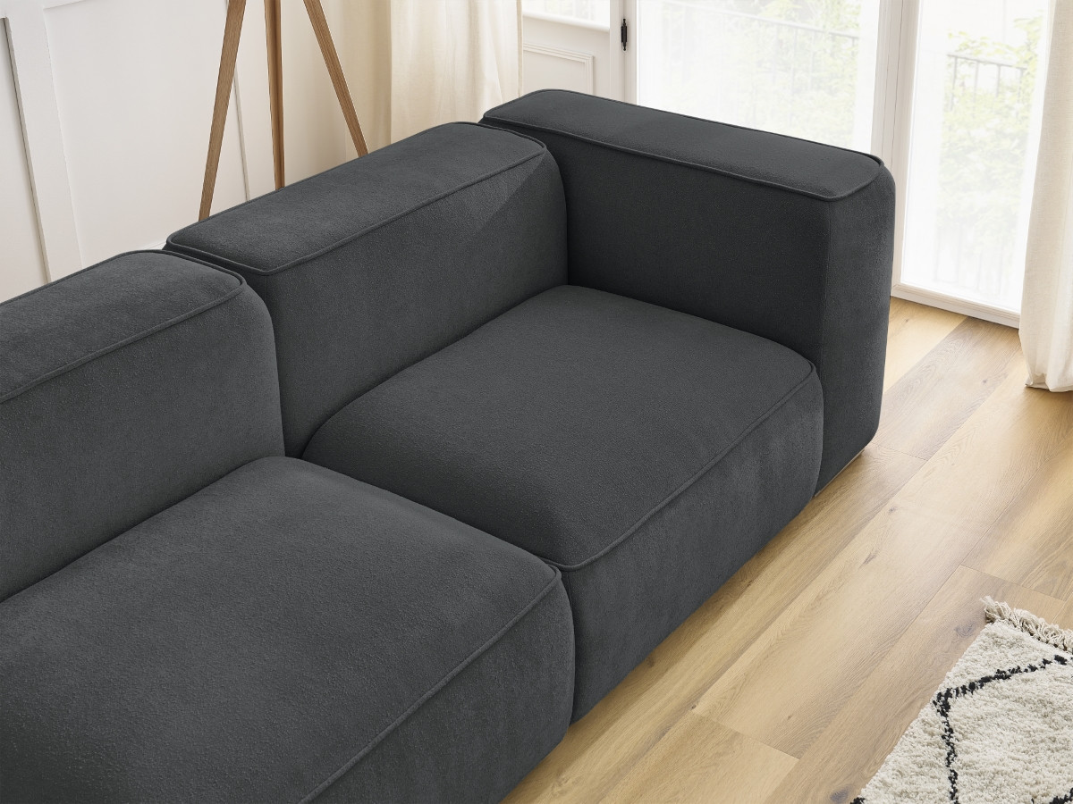 Bobochic Zephyr Sofa 3-Sitzer Strukturstoff Dunkelgrau