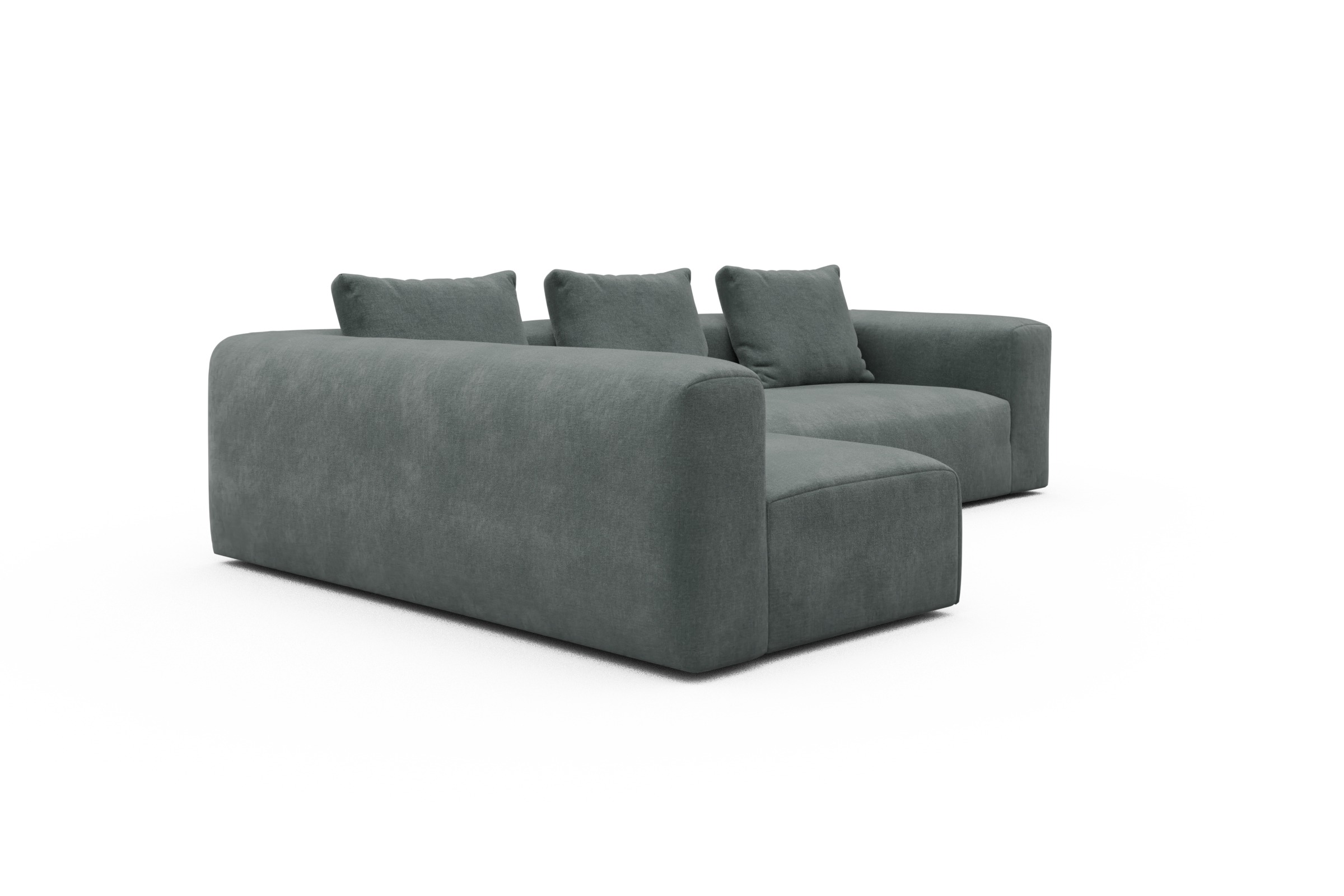 Ecksofa Fred 2x 2,5-Sitzer links offen Smooth-Silver-Grey
