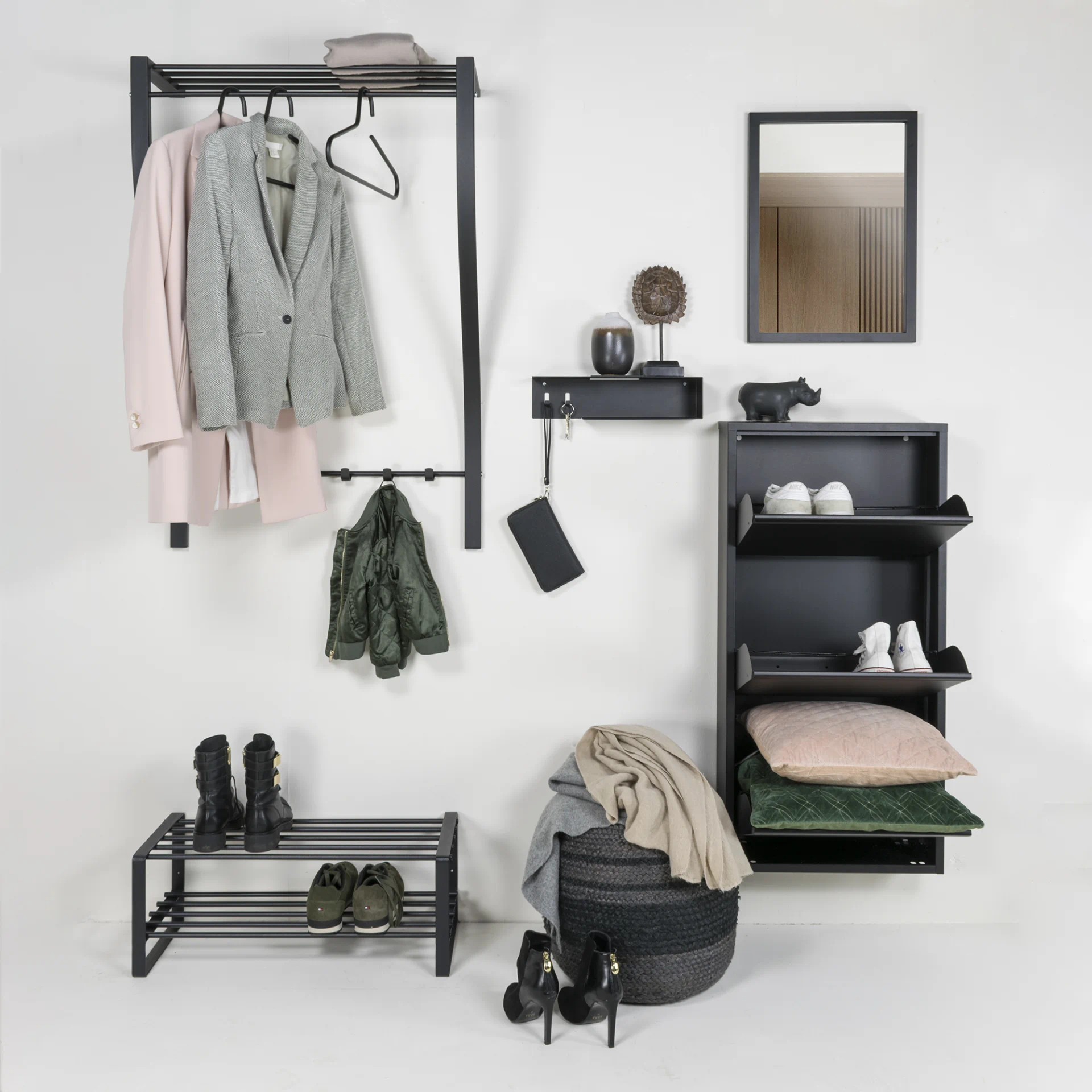 Spinder Design Carve 1 Wandgarderobe Schwarz