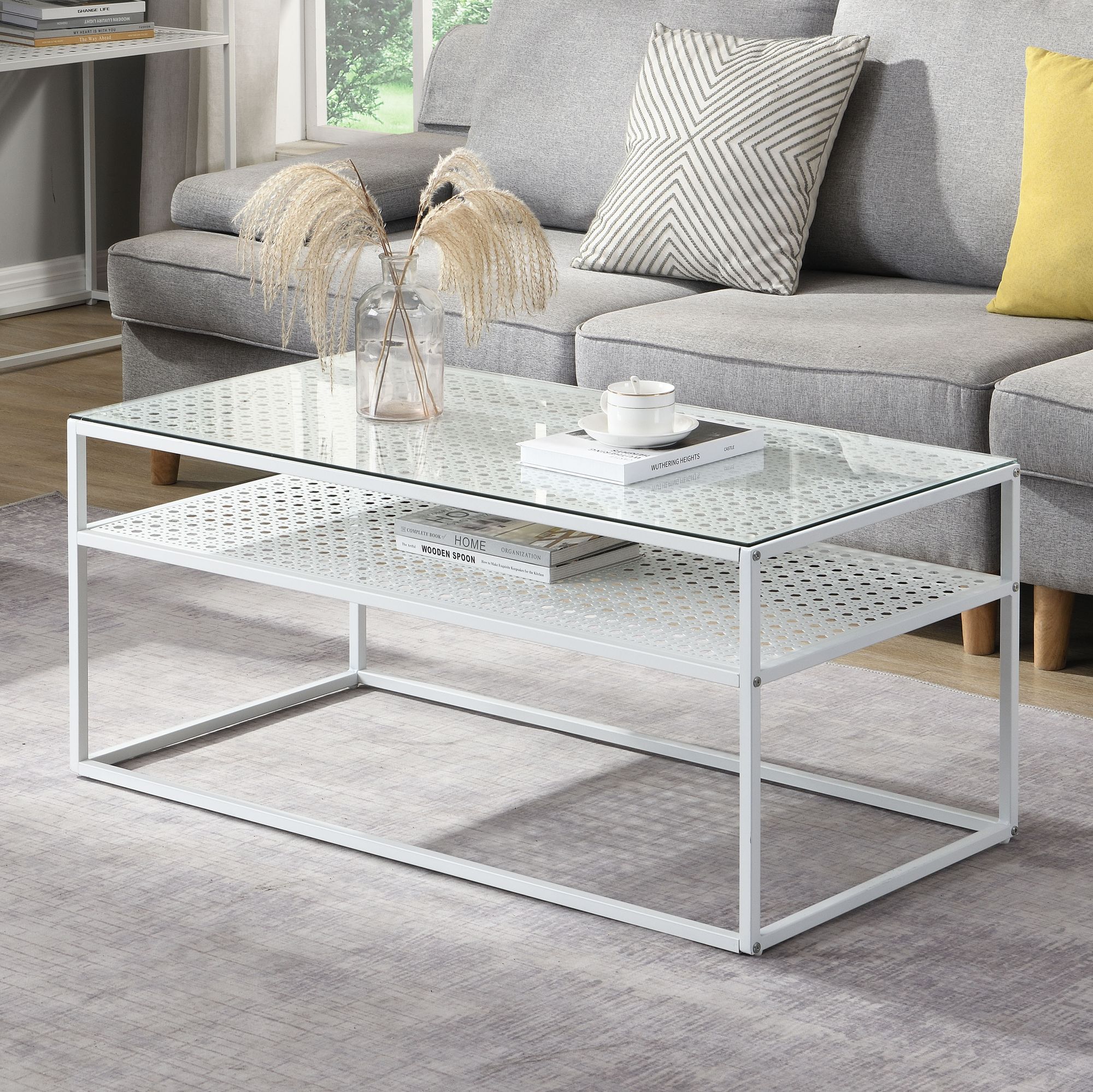 Couchtisch Jondal Glas Weiß 100 × 50 × 45 cm