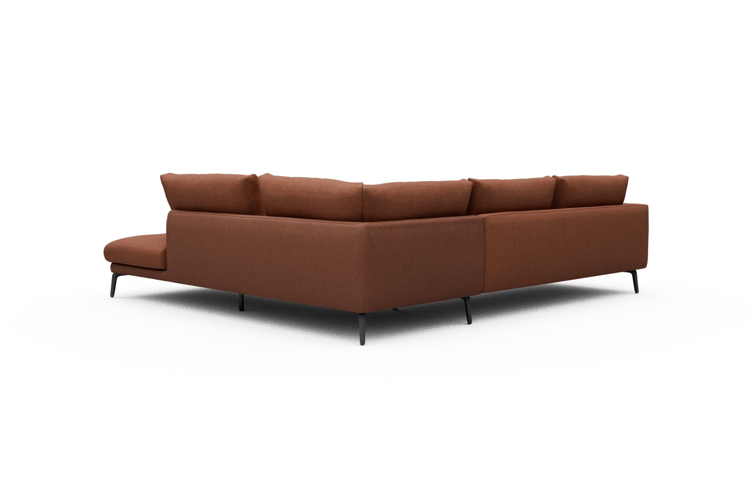 Ecksofa Karl Relax-Ecke rechts mit 2,5-Sitzer Weda-Rust
