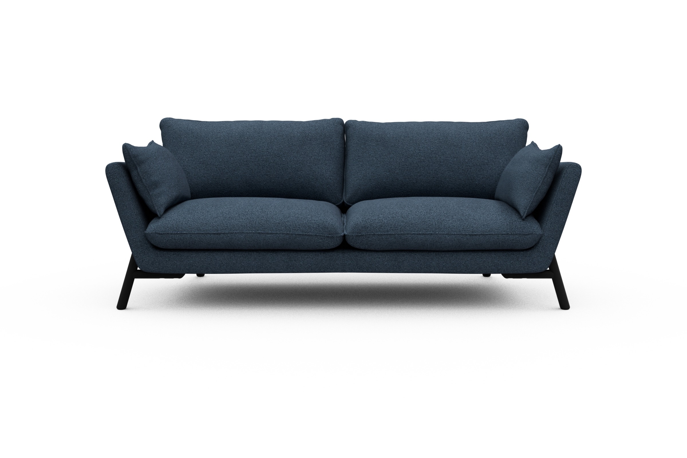 Skandi Home Sofa Emil 3-Sitzer Beinfarbe Eiche Schwarz Boucle-Blue moebelfaktor