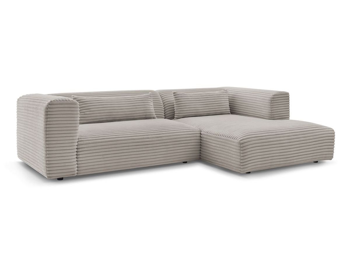 Bobochic Harry Ecksofa Breitcord weich Taupe Ecke rechts