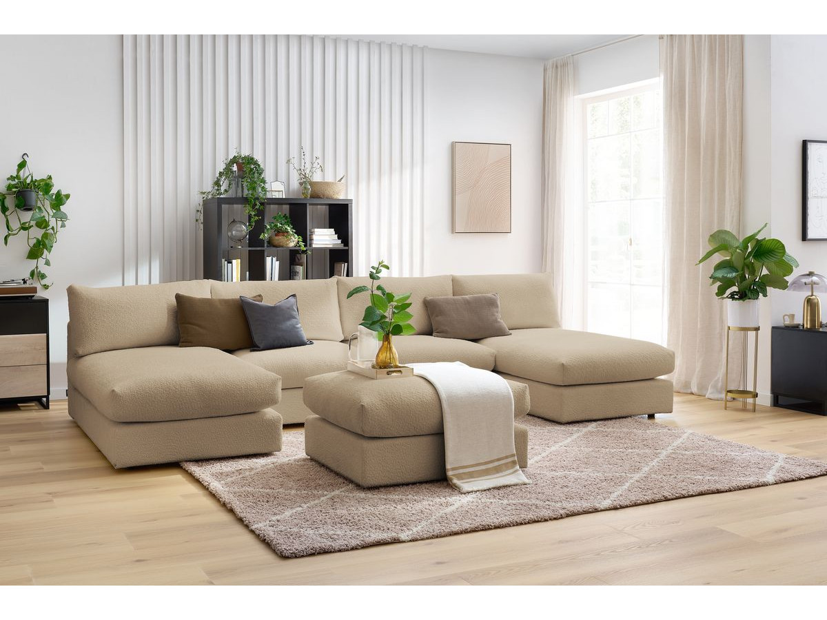 Bobochic Paris Wohnlandschaft Bouclé-Stoff Braun