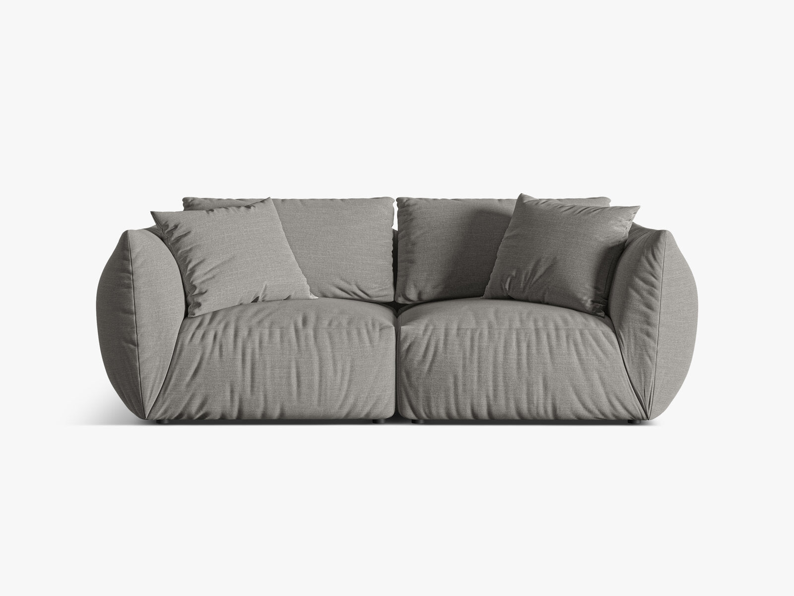 Micadoni Sofa Chris 3-Sitzer Strukturierter Stoff Warmes Grau