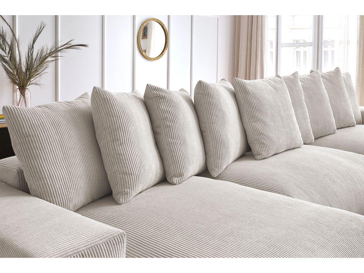 Bobochic Voltaire Wohnlandschaft 420 × 165 cm Cordsamt Beige