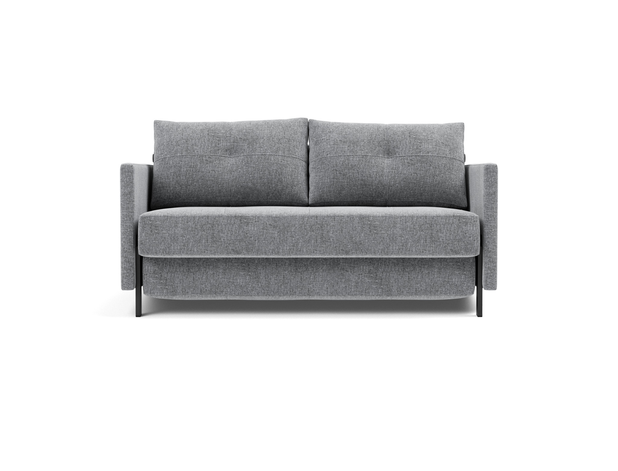Schlafsofa Cubed mit Armlehnen 140 Strukturierter Stoff Twist 565-Granite