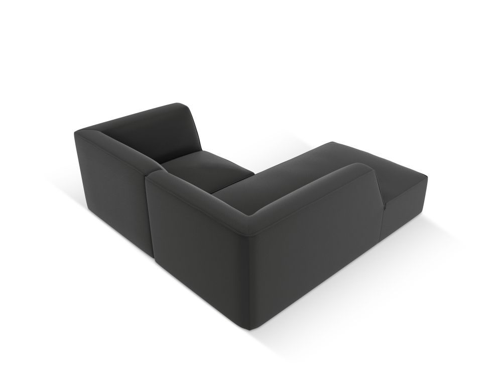Cosmopolitan Design Ecksofa Siena 3-Sitzer Kunstleder Pacifico Schwarz Links