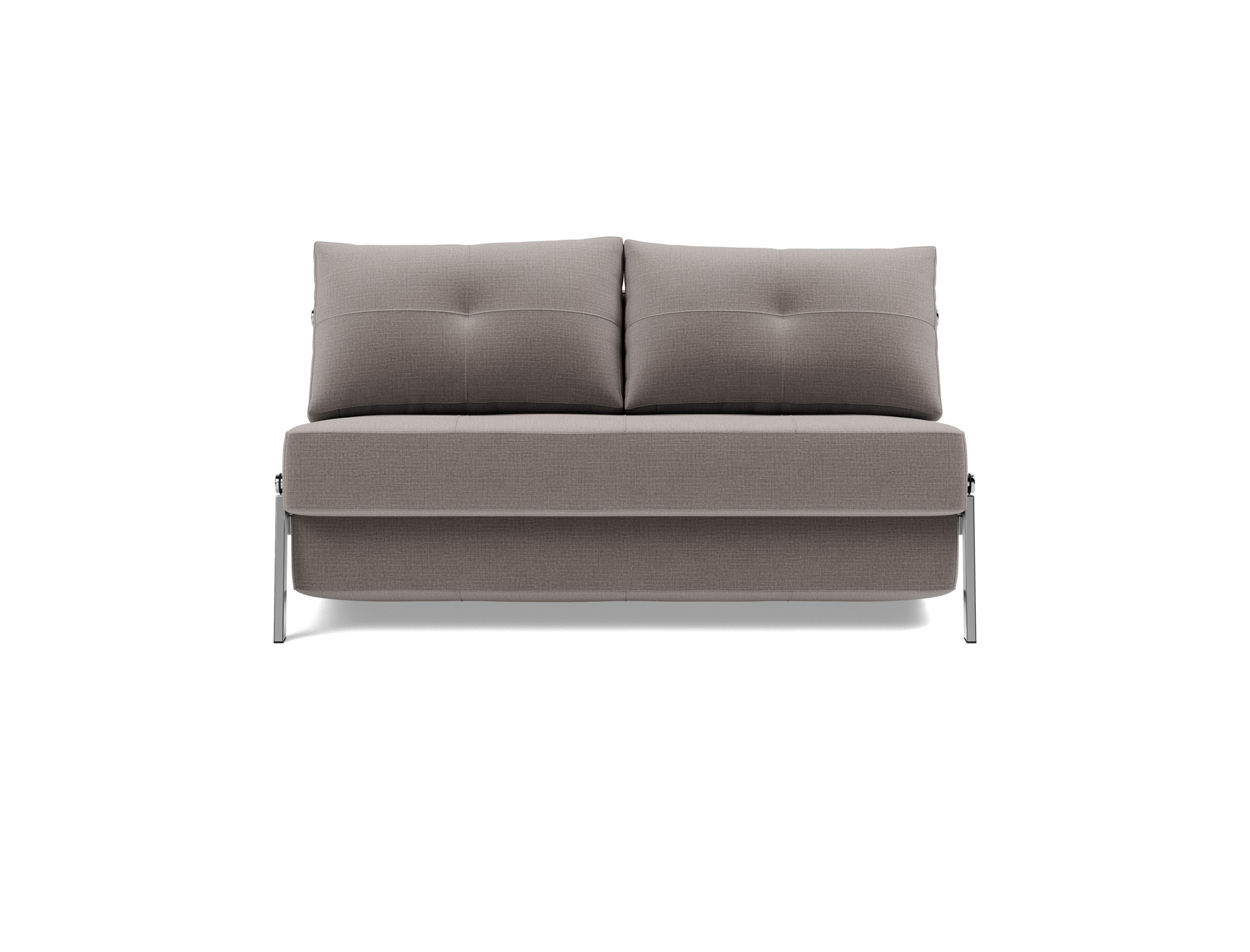 Schlafsofa Cubed 140 Chenille Esina 418-Truffle Beine Chrom