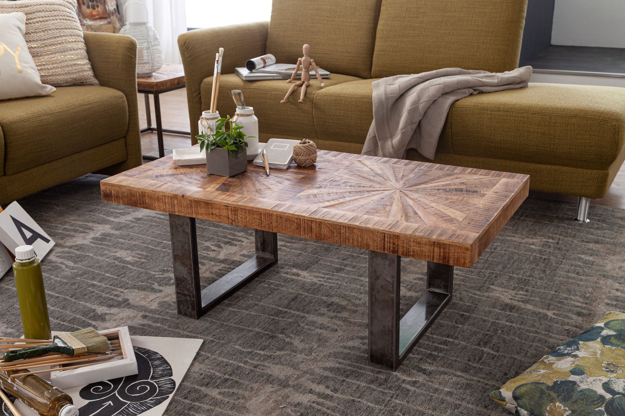 Couchtisch Vestby Massivholz Braun 105 × 55 × 40 cm