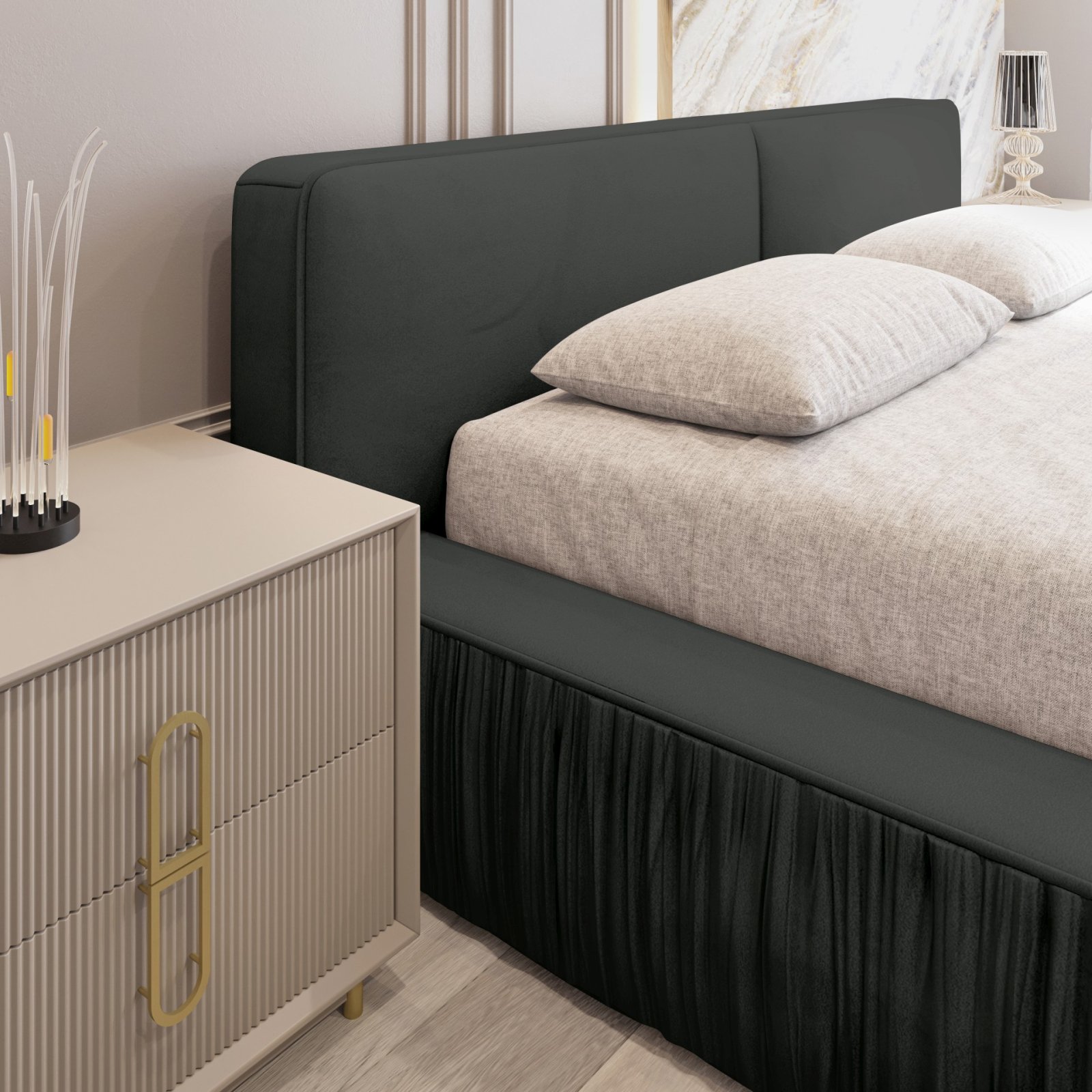 Polsterbett Beyond Samtstoff 160x200 mit Metallrahmen Riviera 96